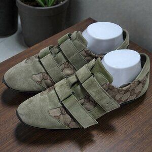 FLAWED Authentic Gucci Iconic Logo Sneakers Guccissima Monogram Suede 9.5